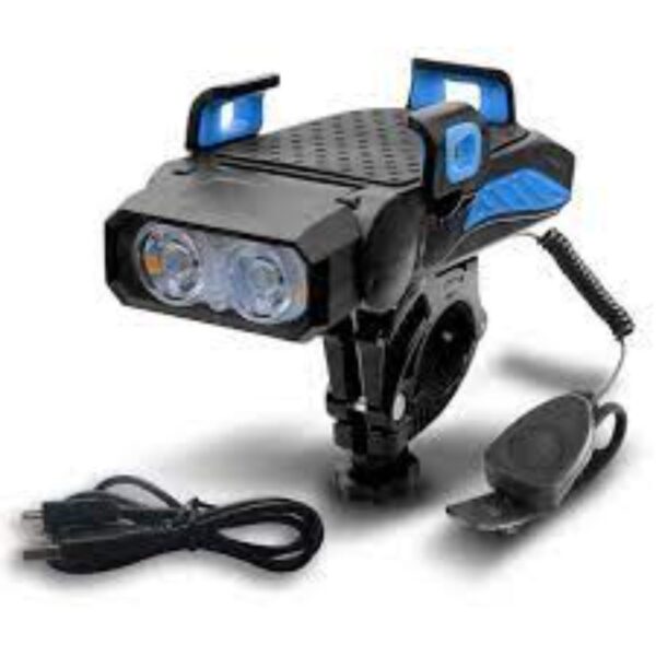 LUZ DELANRTERA 4EN1 + LUZ POSTERIOS RECARGABLE CLAXON PARA CICLISTA - Imagen 5