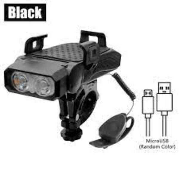 LUZ DELANRTERA 4EN1 + LUZ POSTERIOS RECARGABLE CLAXON PARA CICLISTA - Imagen 3